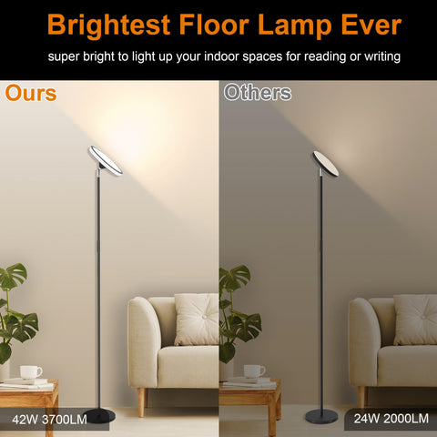 WOWLUMEN UFO floor lamp living room setup ambiance.