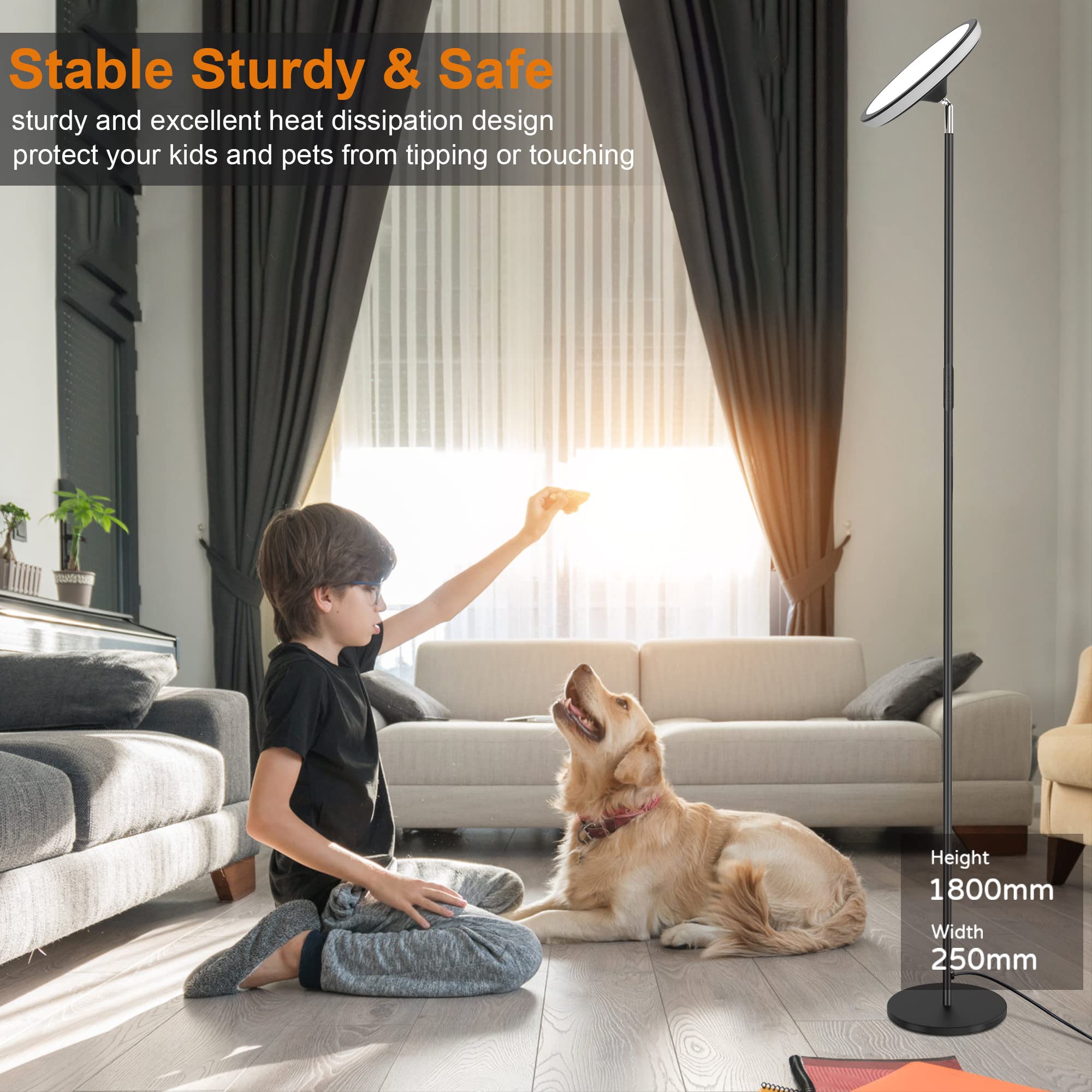 WOWLUMEN UFO floor lamp long lifespan supports long-term use.