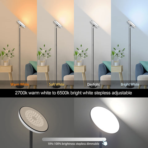 WOWLUMEN UFO floor lamp remote control enables easy, hands-free dimming and color changes.