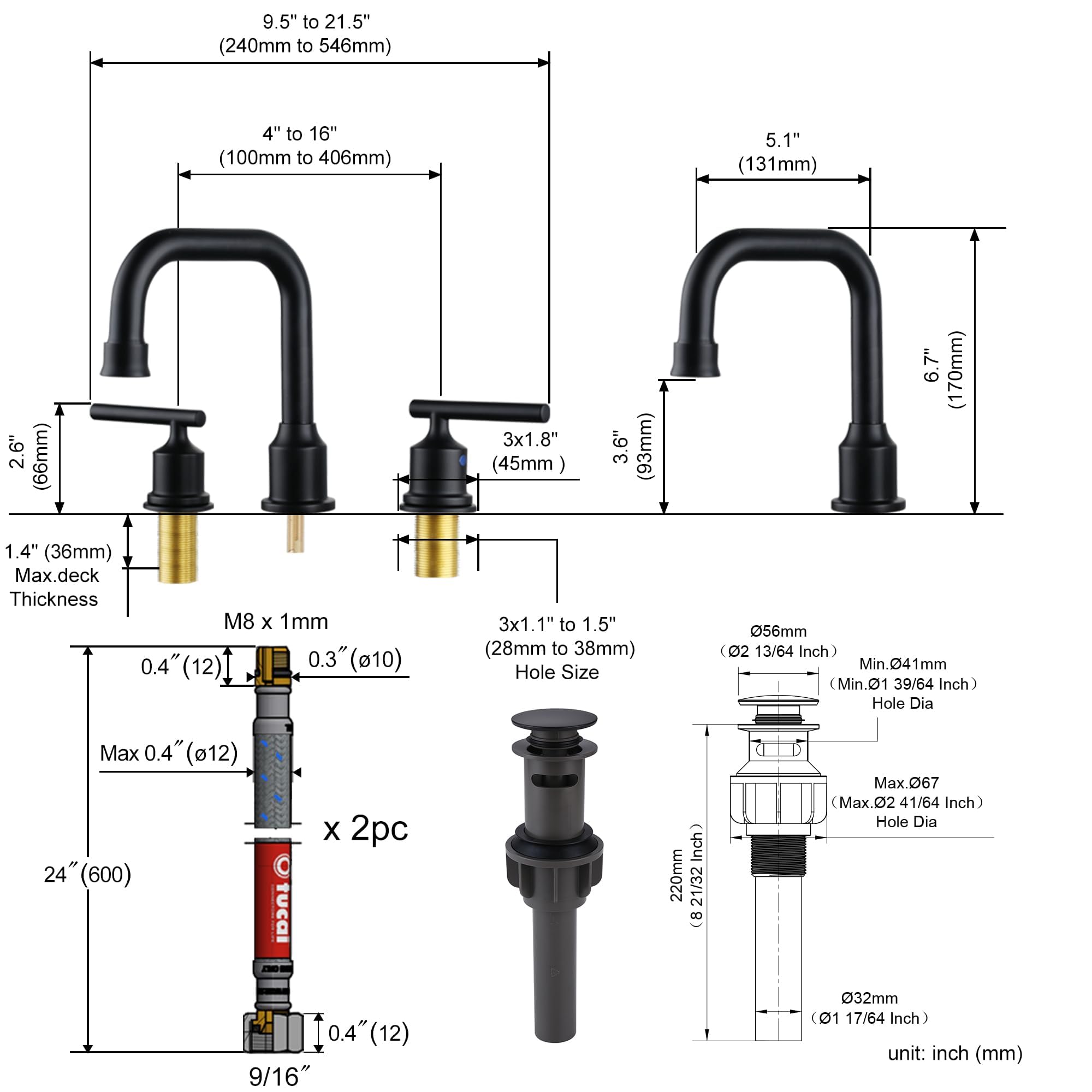 WOWOW aerator options 1.2 GPM and 2.2 GPM for different needs.