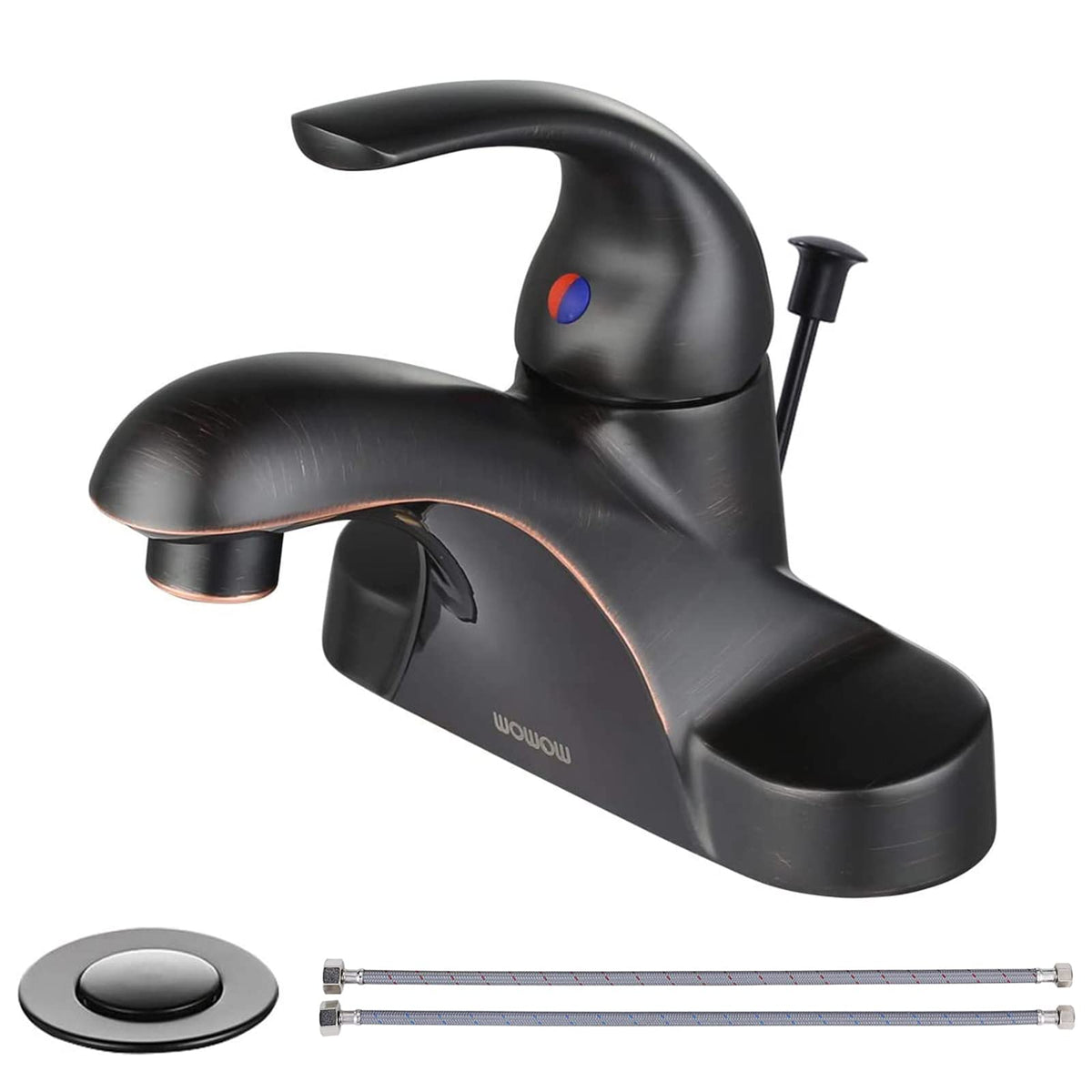 WOWOW oiled bronze centerset bathroom faucet, durable daily-use fixture