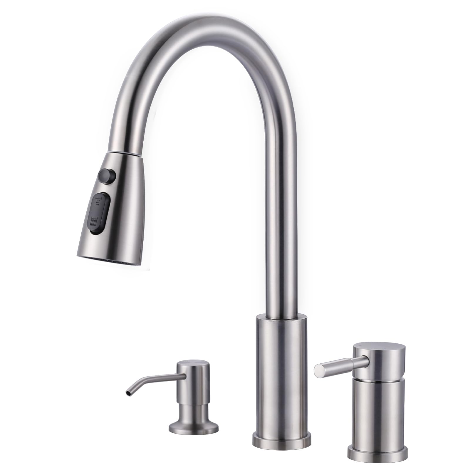 WOWOW brushed nickel finish resists wear and matches modern kitchens.