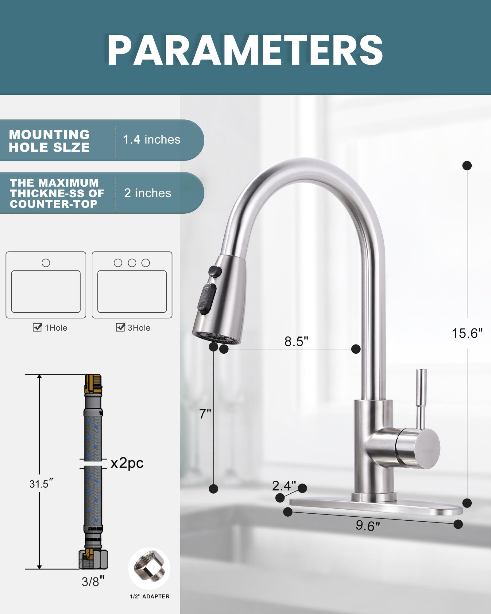 WOWOW deck plate offers a clean, seamless 1- or 3-hole look.