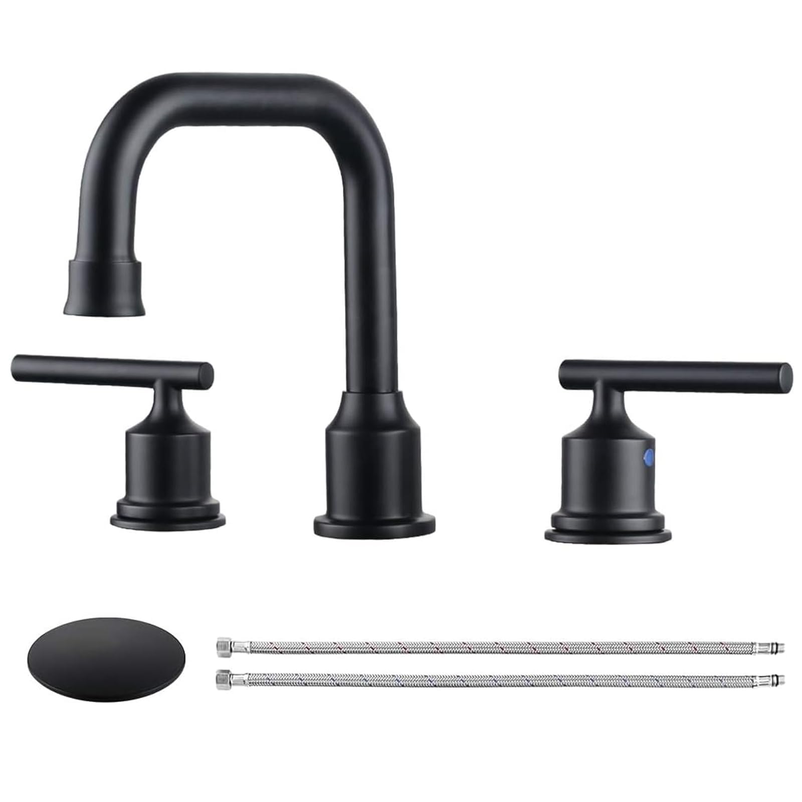 WOWOW matte black finish close-up highlights durable, stylish bathroom design.