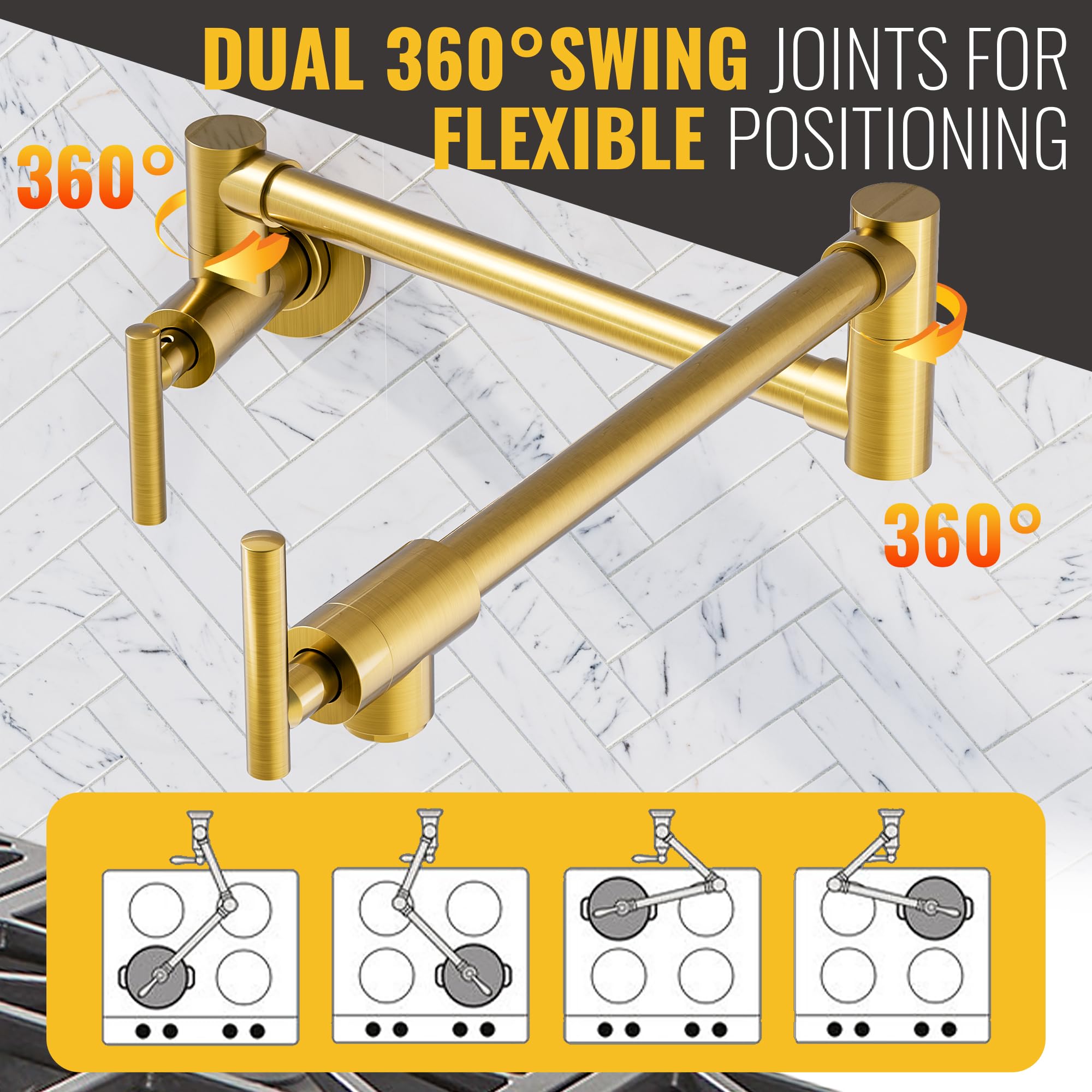 WOWOW faucet features dual brass cartridges for smooth control and leak-free operation