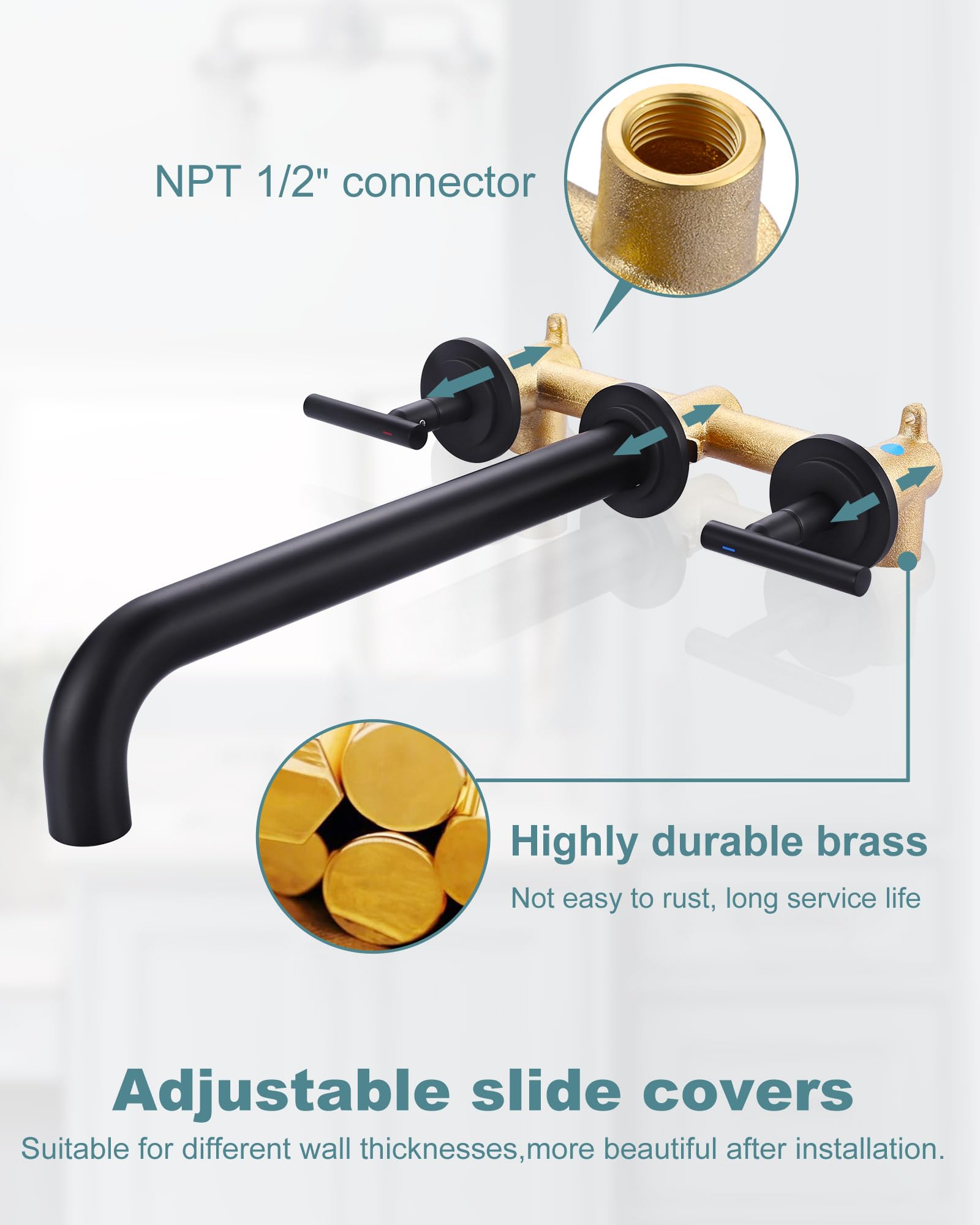 WOWOW solid brass construction ensures lasting bathroom faucet performance.