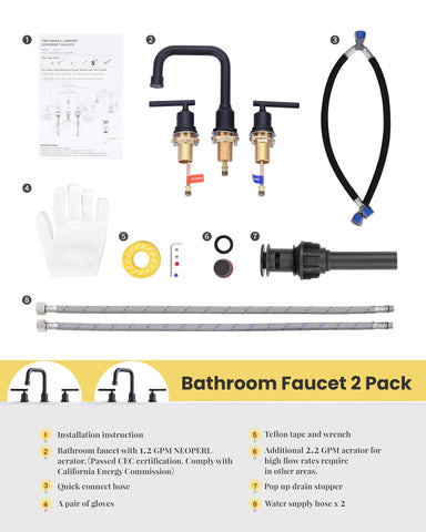 WOWOW two-faucet set suitable for dual sinks