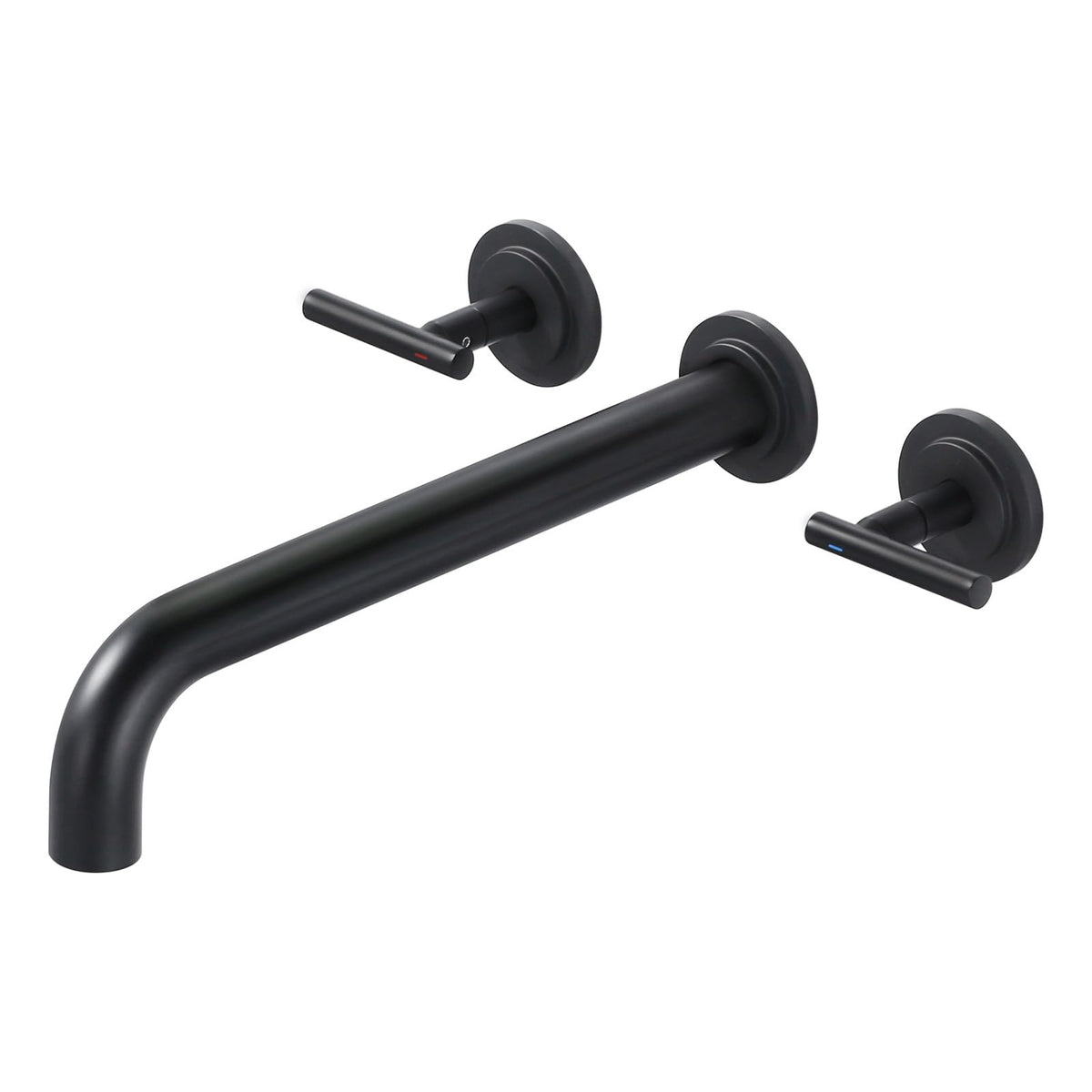 WOWOW wall-mounted tub filler with 12-inch spout for wide reach.