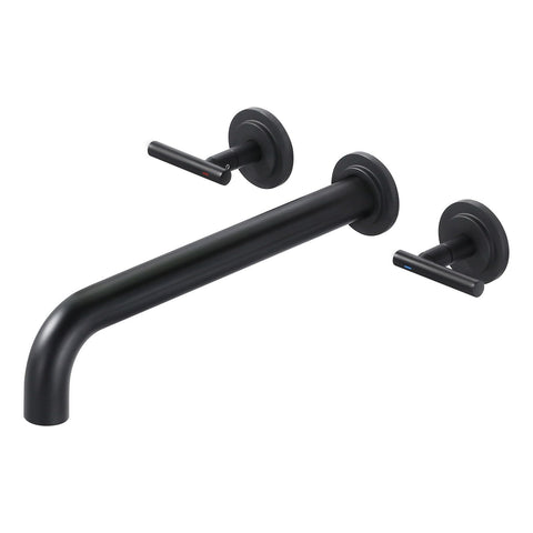 WOWOW wall-mounted tub filler with 12-inch spout for wide reach.