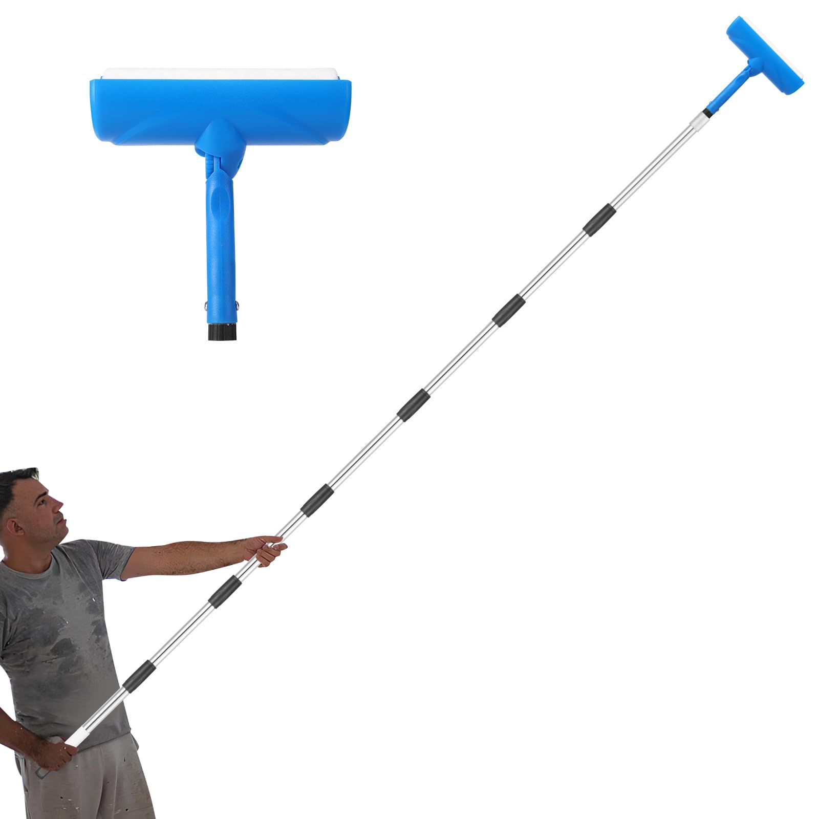 Woxnoc ceiling paint roller with protective cover for mess-free ceilings.