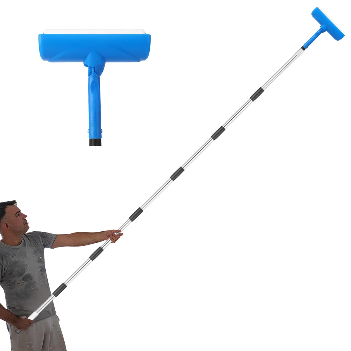 Woxnoc ceiling paint roller with protective cover for mess-free ceilings.