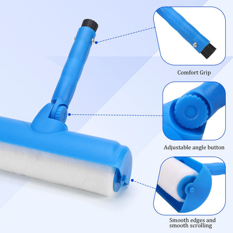 Woxnoc paint roller head attached securely for continuous painting.