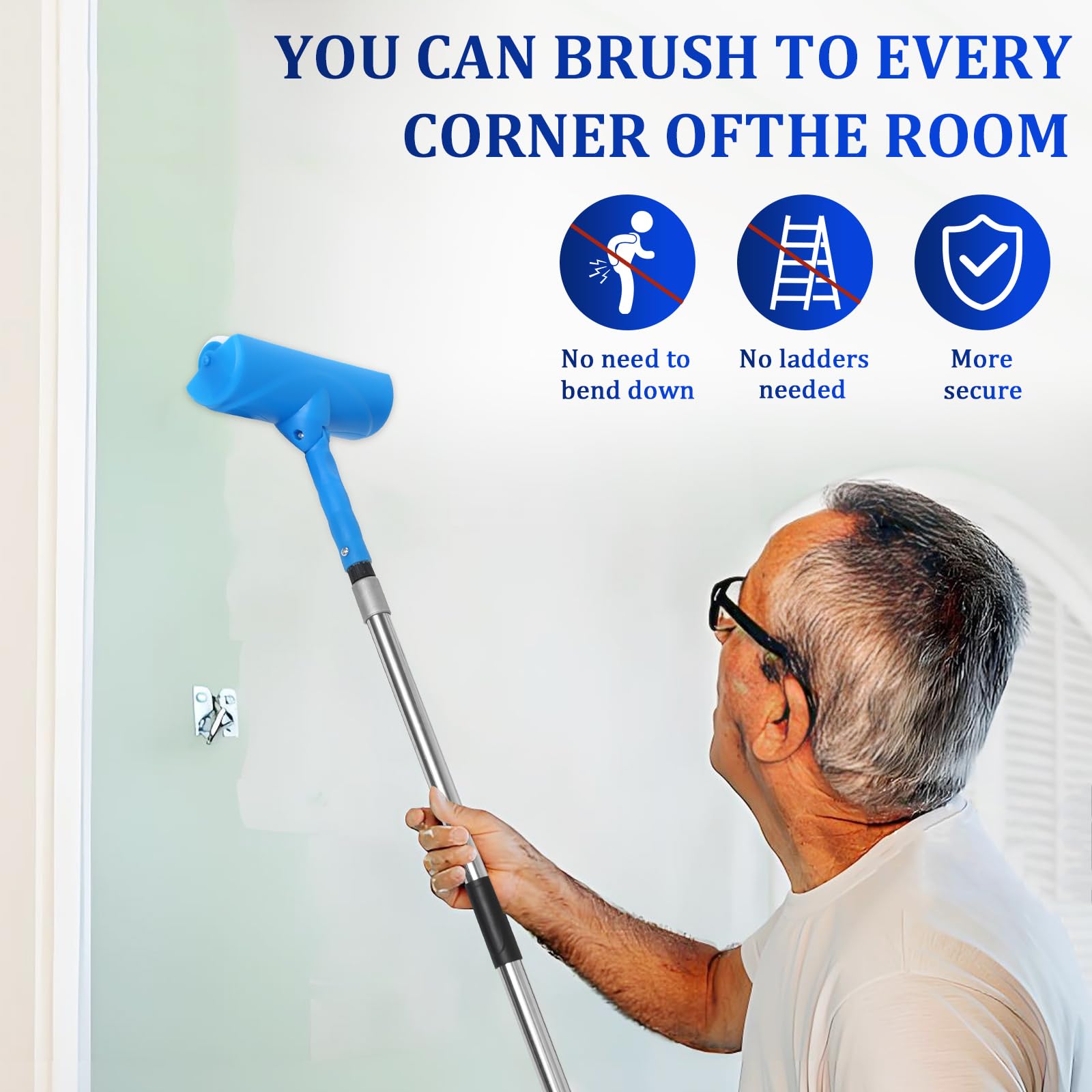 Woxnoc wide-application roller suitable for ceilings, walls, and outdoor surfaces.