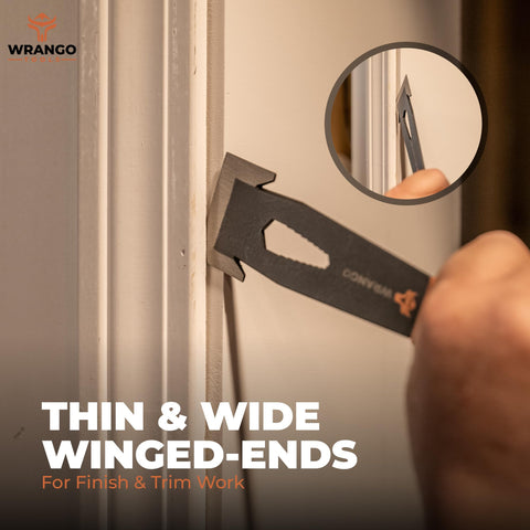 WRANGO TOOLS 9.5-inch trim bar pry bar with beveled edges for precise prying