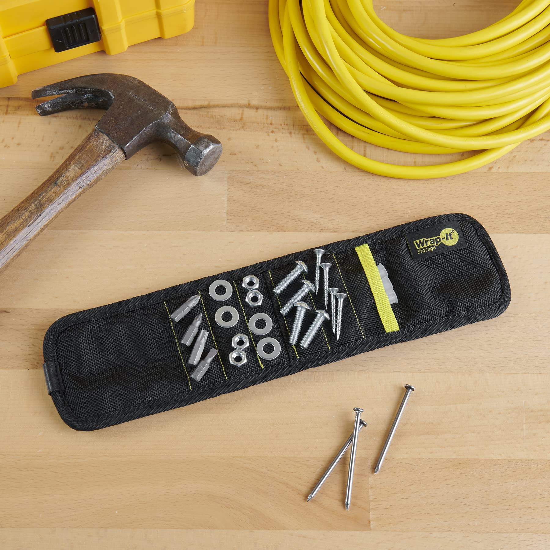 Wrap-It MagSnap shown during weekend projects with easy reach nails