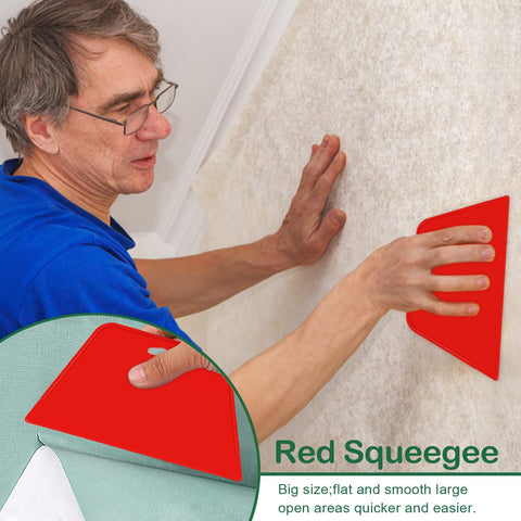 WRAPXPERT wallpaper brush blue handle for prep and dirt removal.