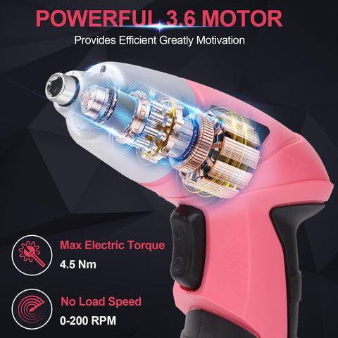 Wrenzo 28-piece pink screwdriver set with magnetic bits for furniture and electronics