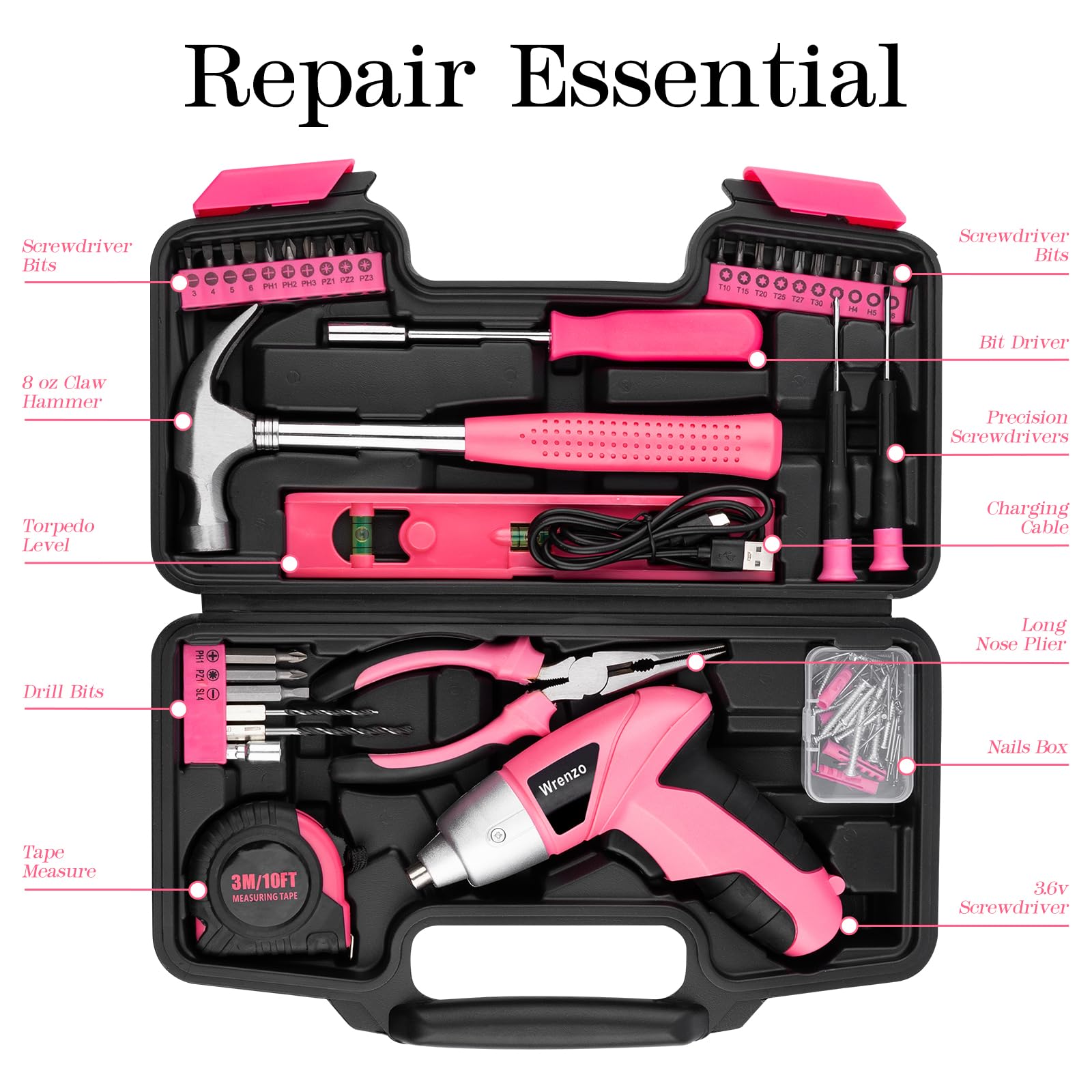 Wrenzo portable case image conveys easy transport with a handle.