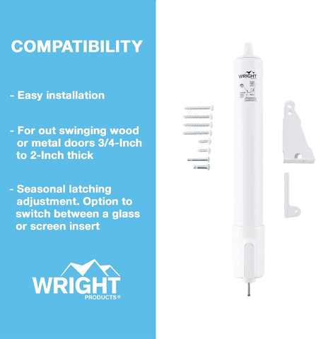 Wright Products air-cushioned closing action delivers quiet operation.