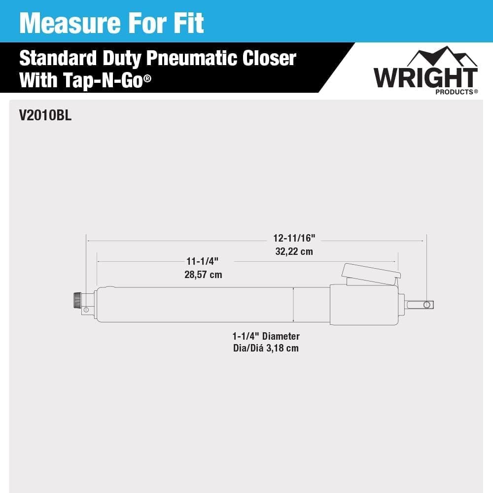 Wright Products black finish door closer mounted on an out-swinging door.