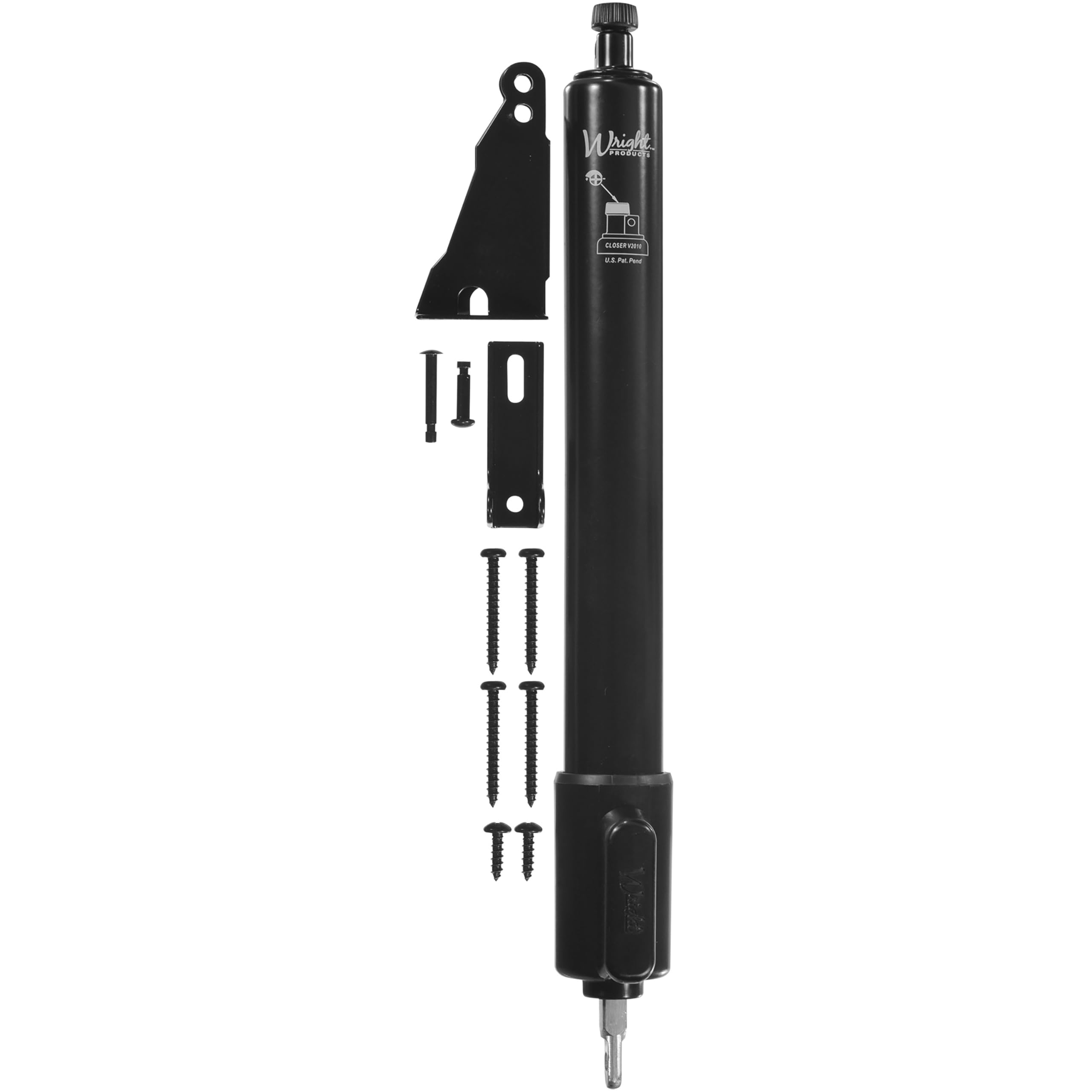 Wright Products standard duty pneumatic door closer with EZ-Hold keeps doors open for easy entry.
