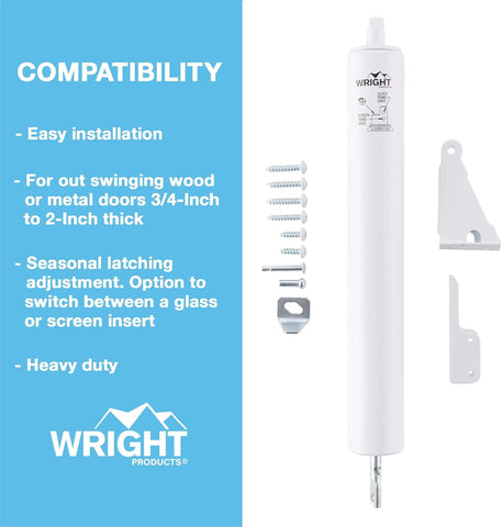 Wright Products adjustable-speed closer allows customized closing pace.
