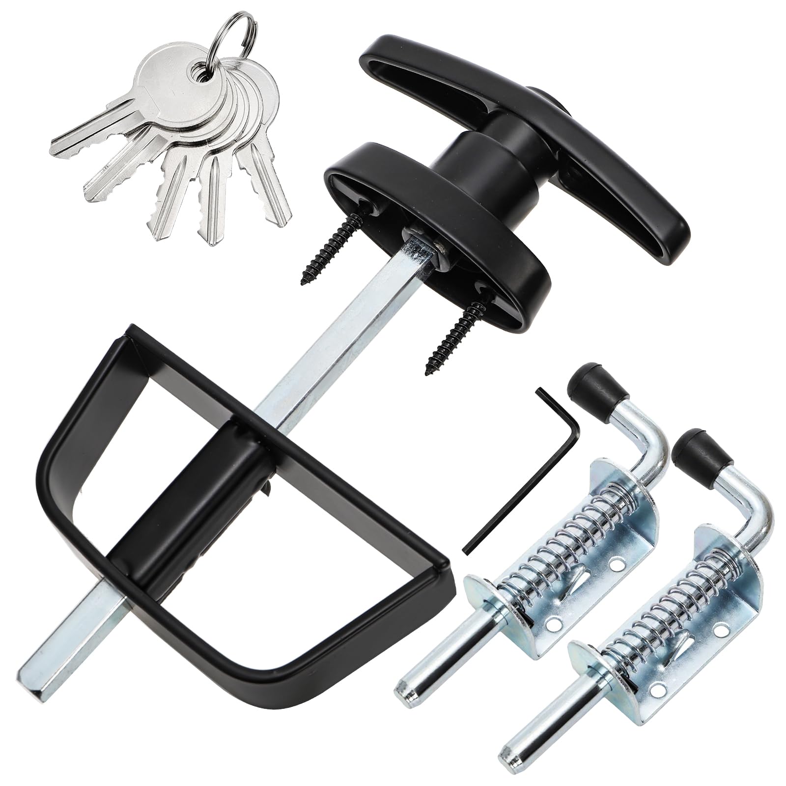 WRINGKIT shed door latch T-handle installed on a sturdy barn door.