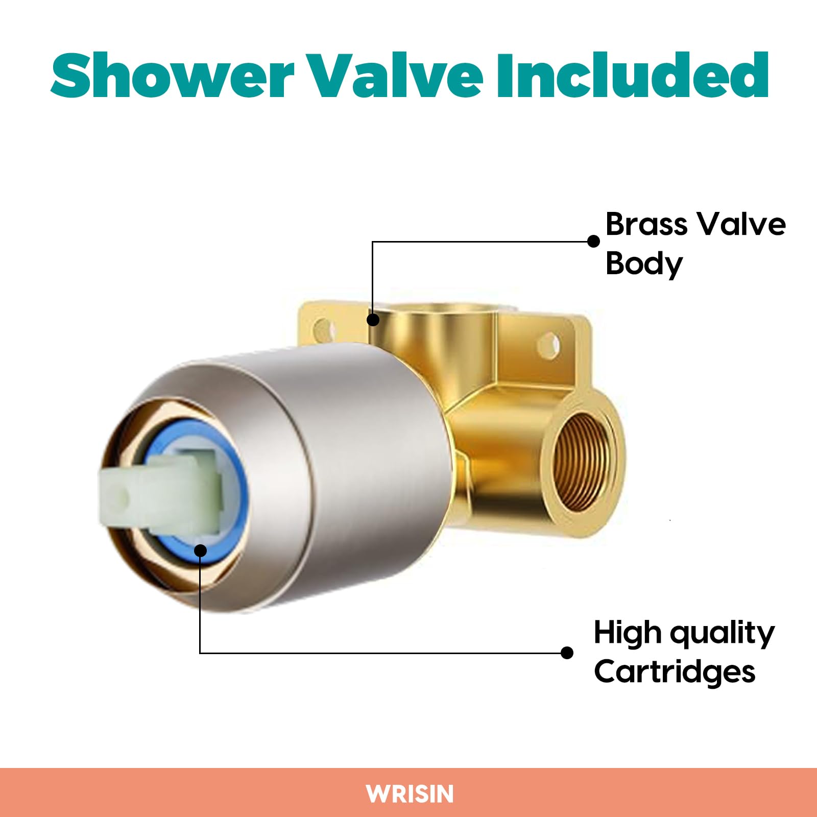 WRISIN 6-inch rain shower head installed in a contemporary bathroom