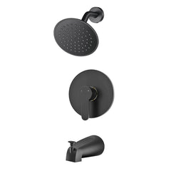 WRISIN black shower faucet set front view showing matte finish and contemporary design