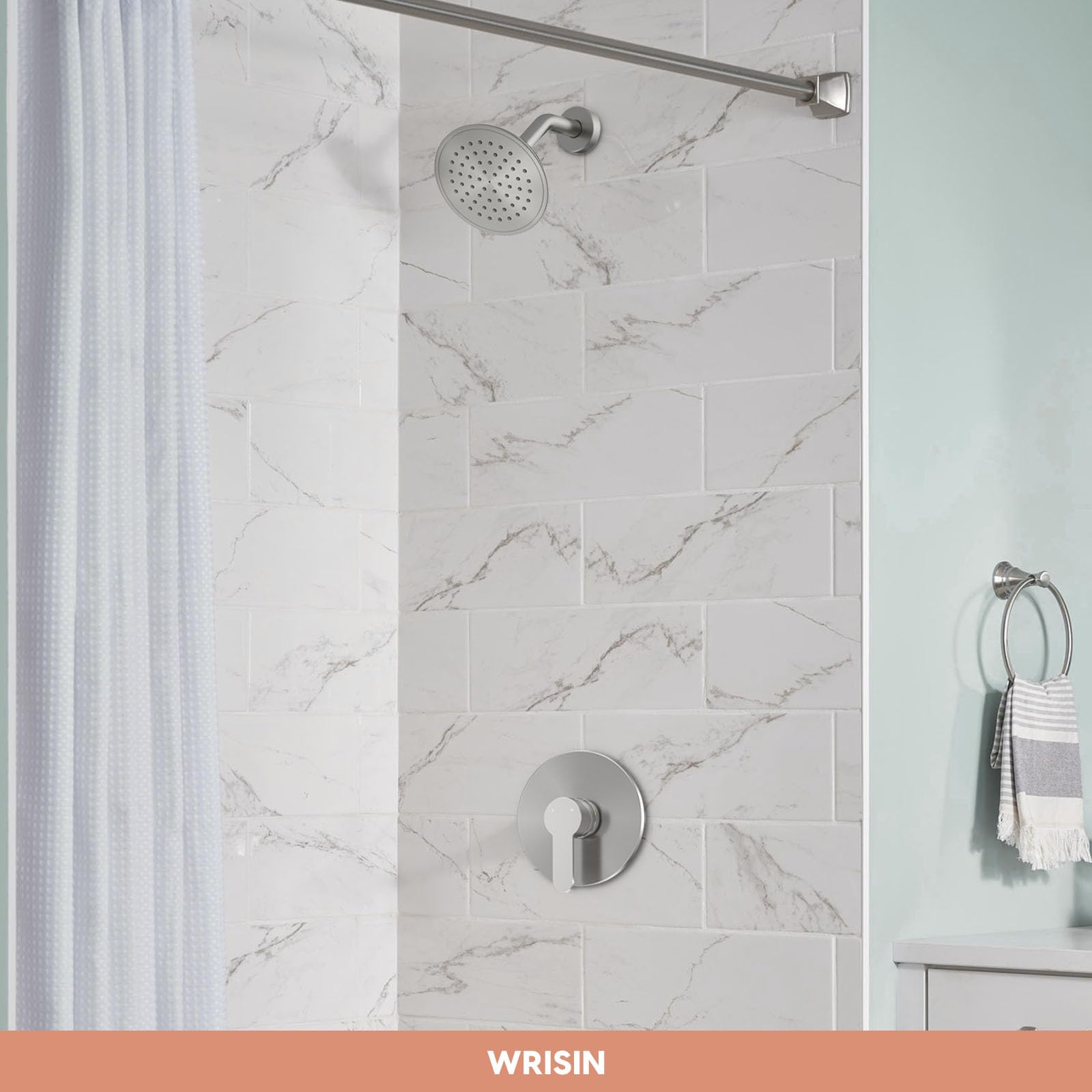 WRISIN brushed nickel brass valve close-up highlighting durable construction