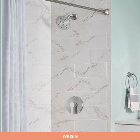 WRISIN brushed nickel brass valve close-up highlighting durable construction