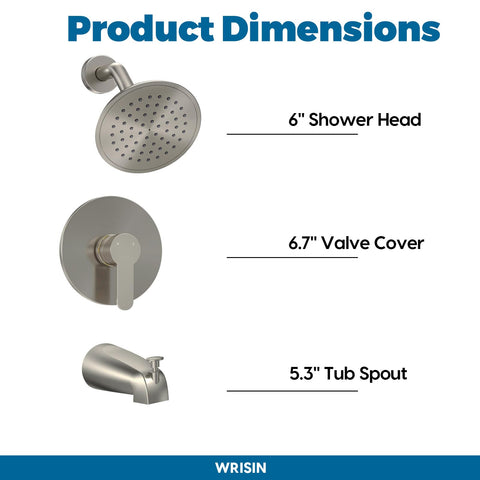 WRISIN complete brushed nickel set complements modern bathroom style.