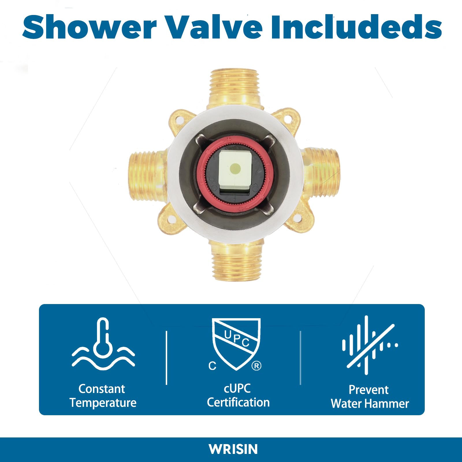 WRISIN high-pressure 1.8 GPM shower head delivers efficient showers at 60 PSI.