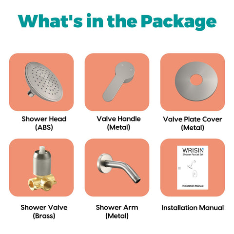 WRISIN installation-ready shower kit components laid out
