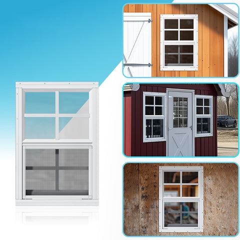 WRISIN shed window with adjustable ventilation brings natural light to your playhouse.