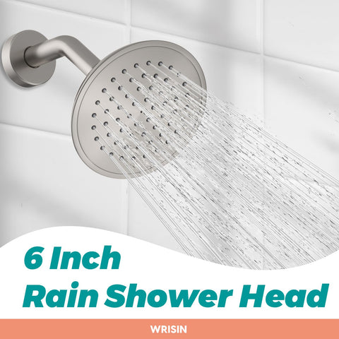 WRISIN shower kit finish and components in brushed nickel for modern bathroom style