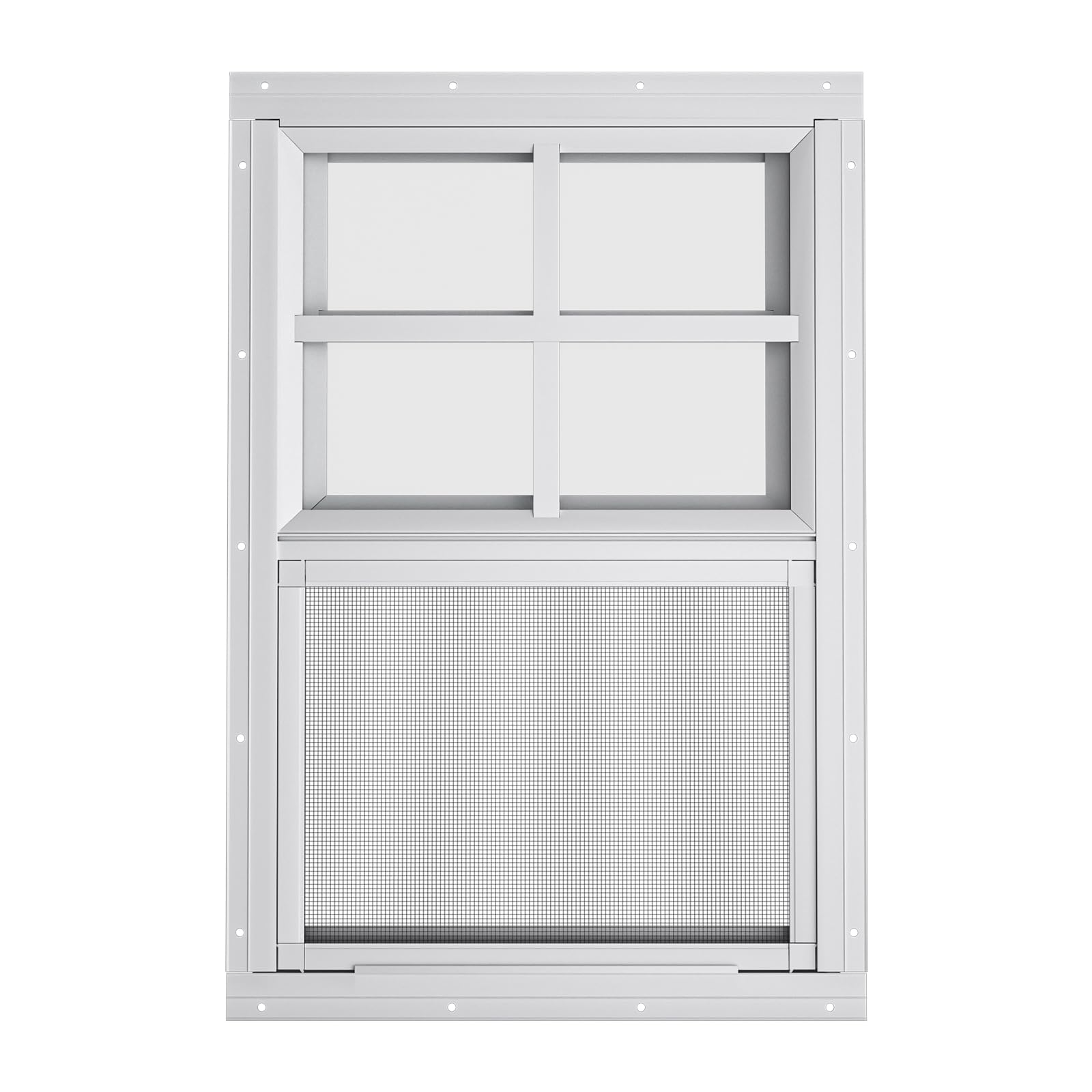 WRISIN white household window adds a clean, bright look to sheds.