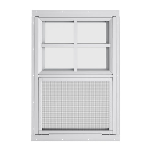 WRISIN white household window adds a clean, bright look to sheds.
