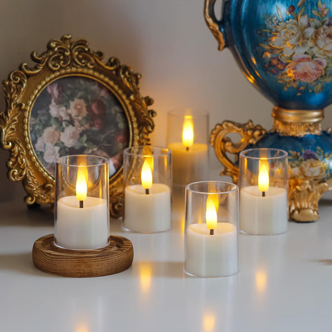 Wroxipel clear acrylic tealight white highlights durable, break-resistant design.