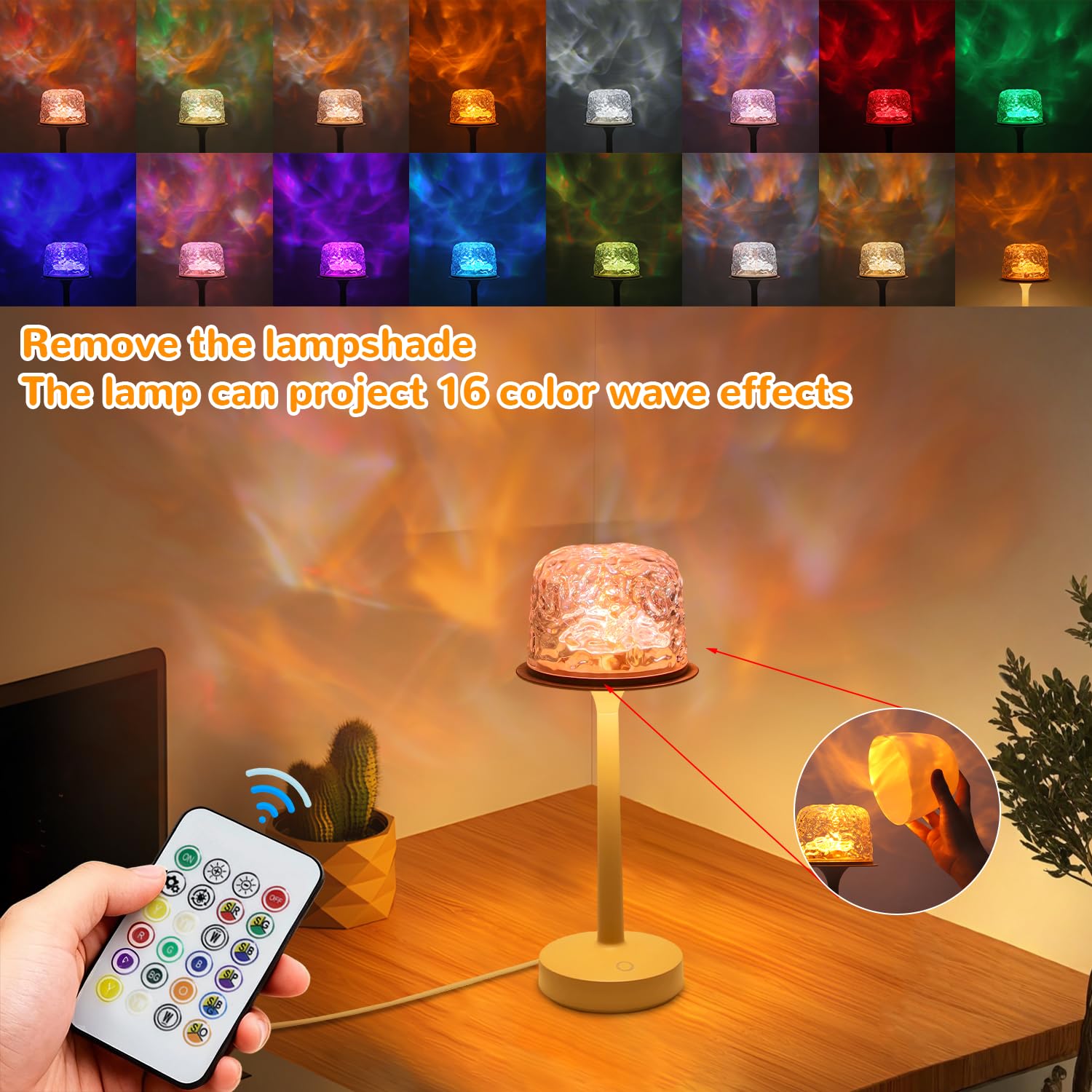 WRYBV Lumena remote-controlled lamp for easy brightness and color adjustments from anywhere.