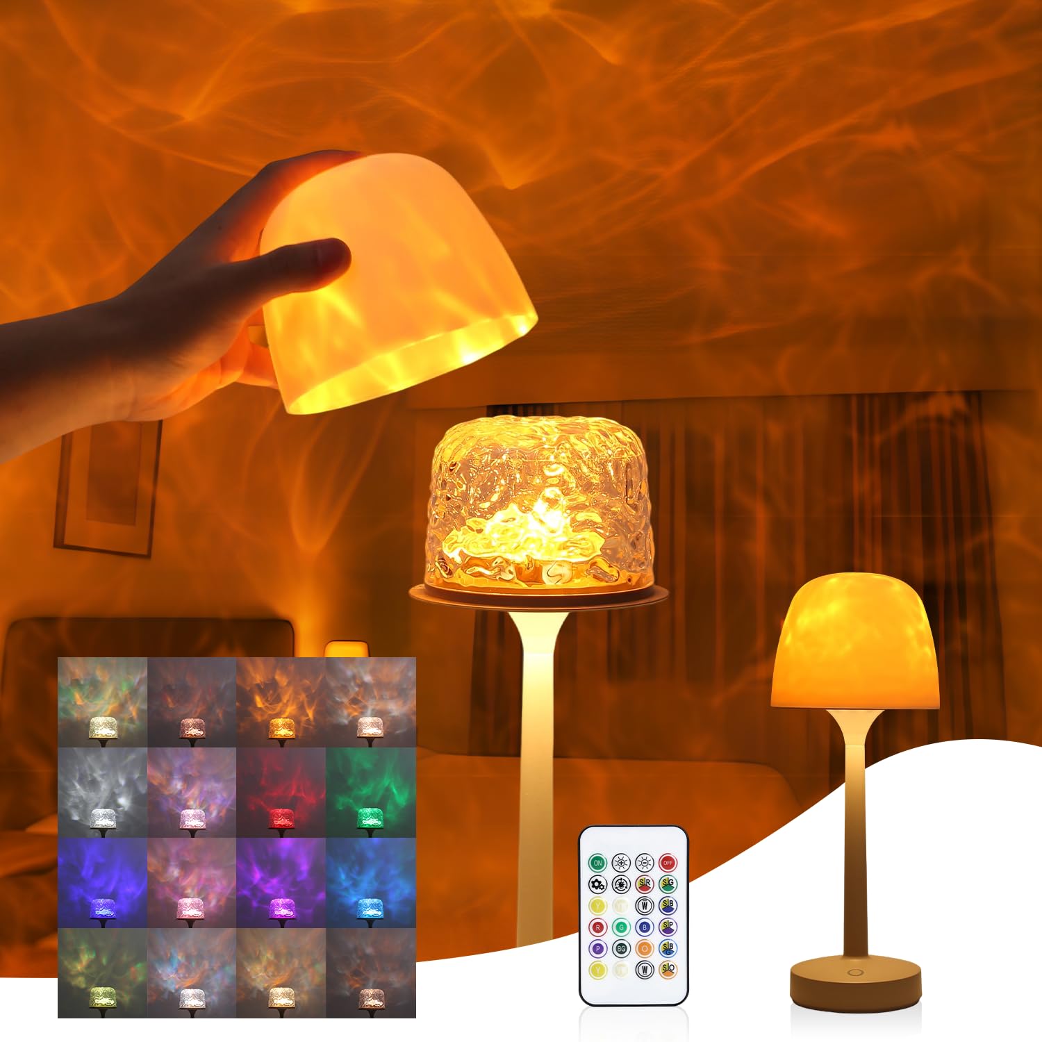 WRYBV Lumena lamp with removable shade for cozy night illumination in bedrooms.