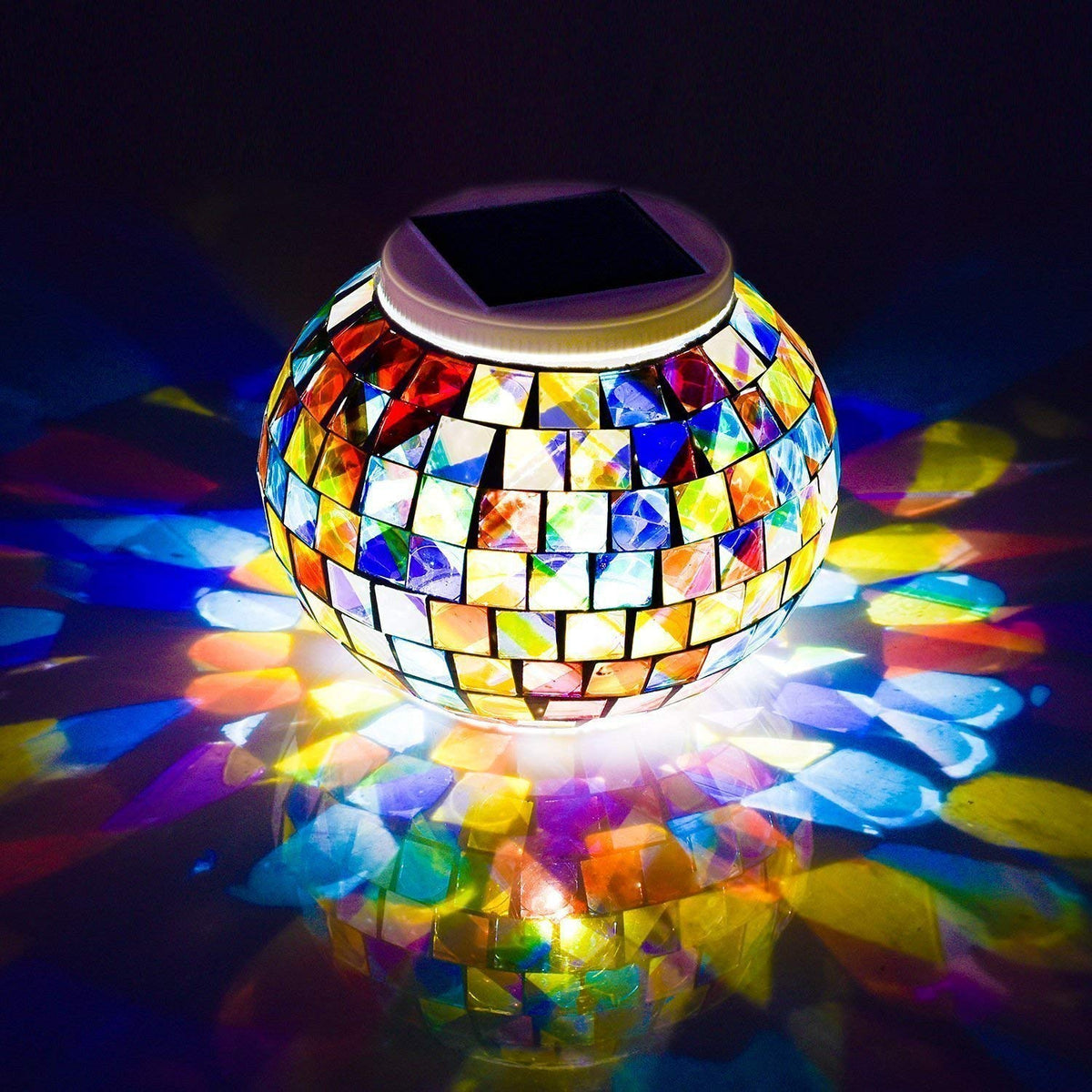 WSgift color changing solar glass ball for vibrant outdoor garden decor.