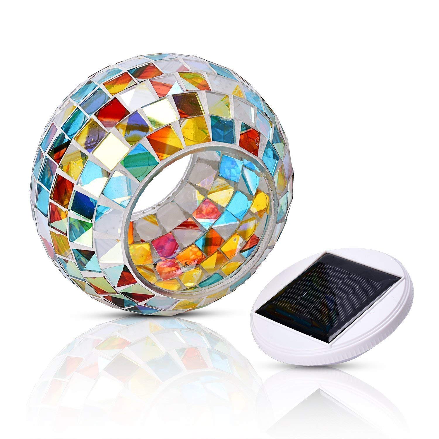 WSgift waterproof outdoor LED garden light with durable mosaic glass design.