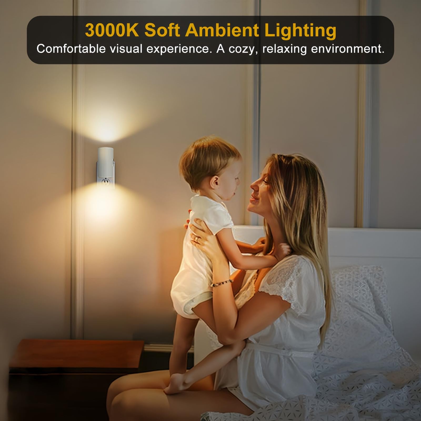 WSKVEZZA 3000K soft white glow for a warm night ambience