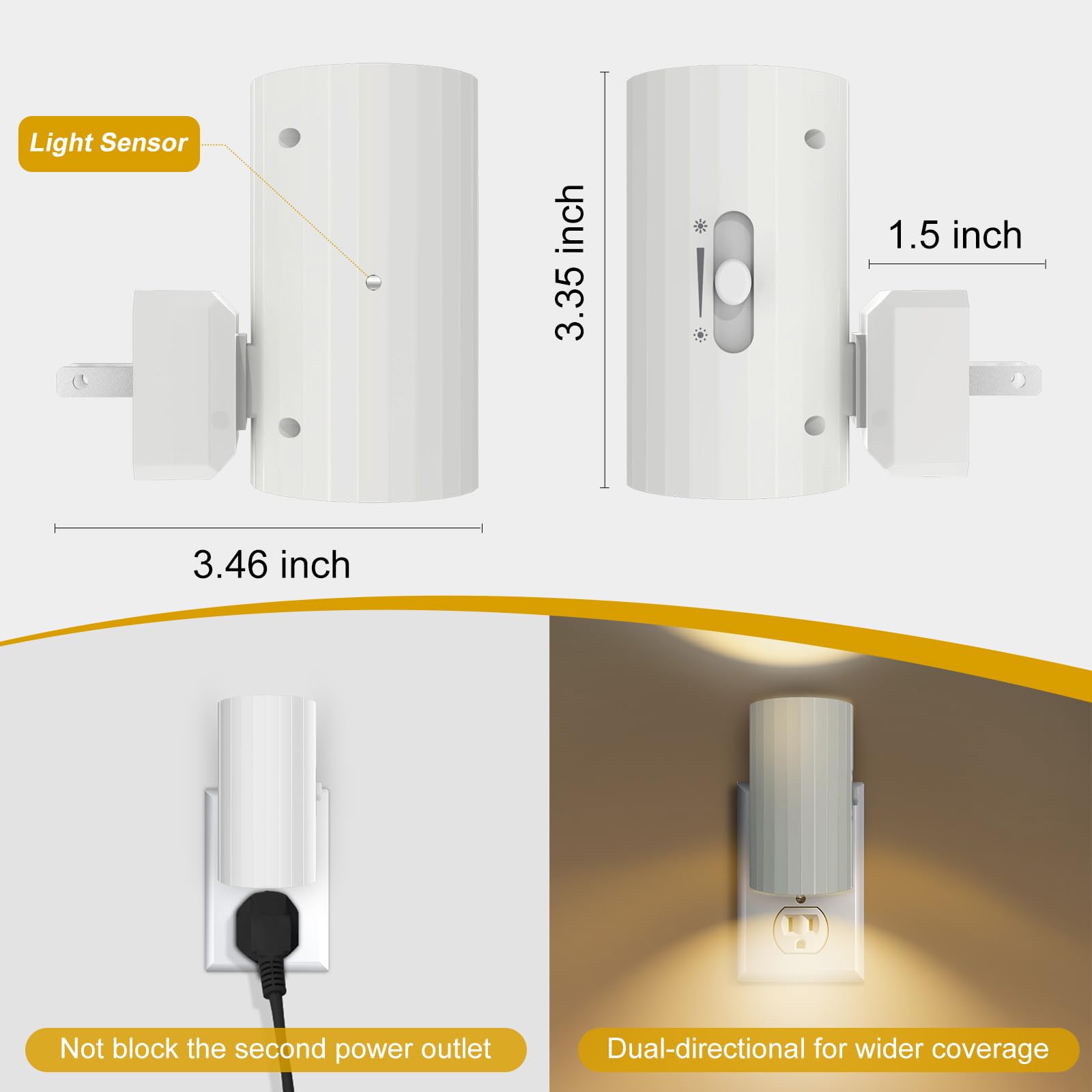 WSKVEZZA modern plug-in night light suited for bedrooms, halls, kitchens