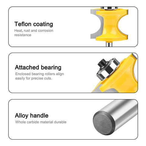 WSOOX bullnose router bit radius 1/2 for smooth shelf edges