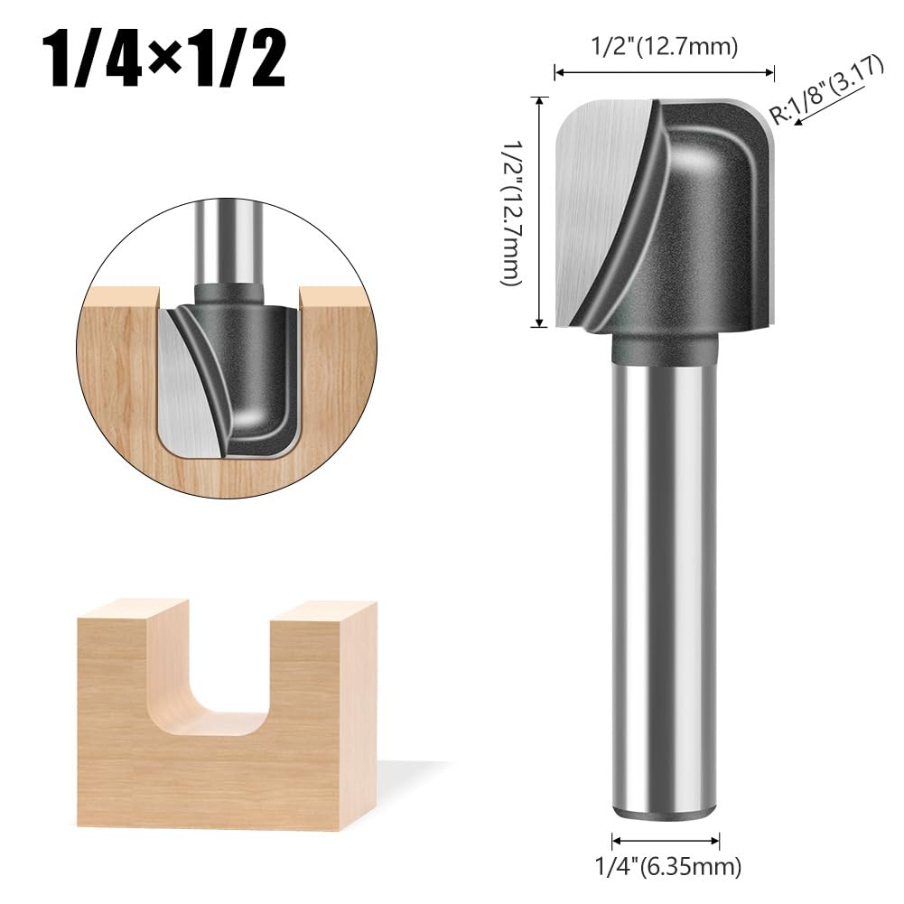 WSOOX carbide router bit 3/4 inch diameter for deeper bowls