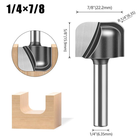 WSOOX carbide bowl-tray router bit 7/16 inch diameter for clean edge