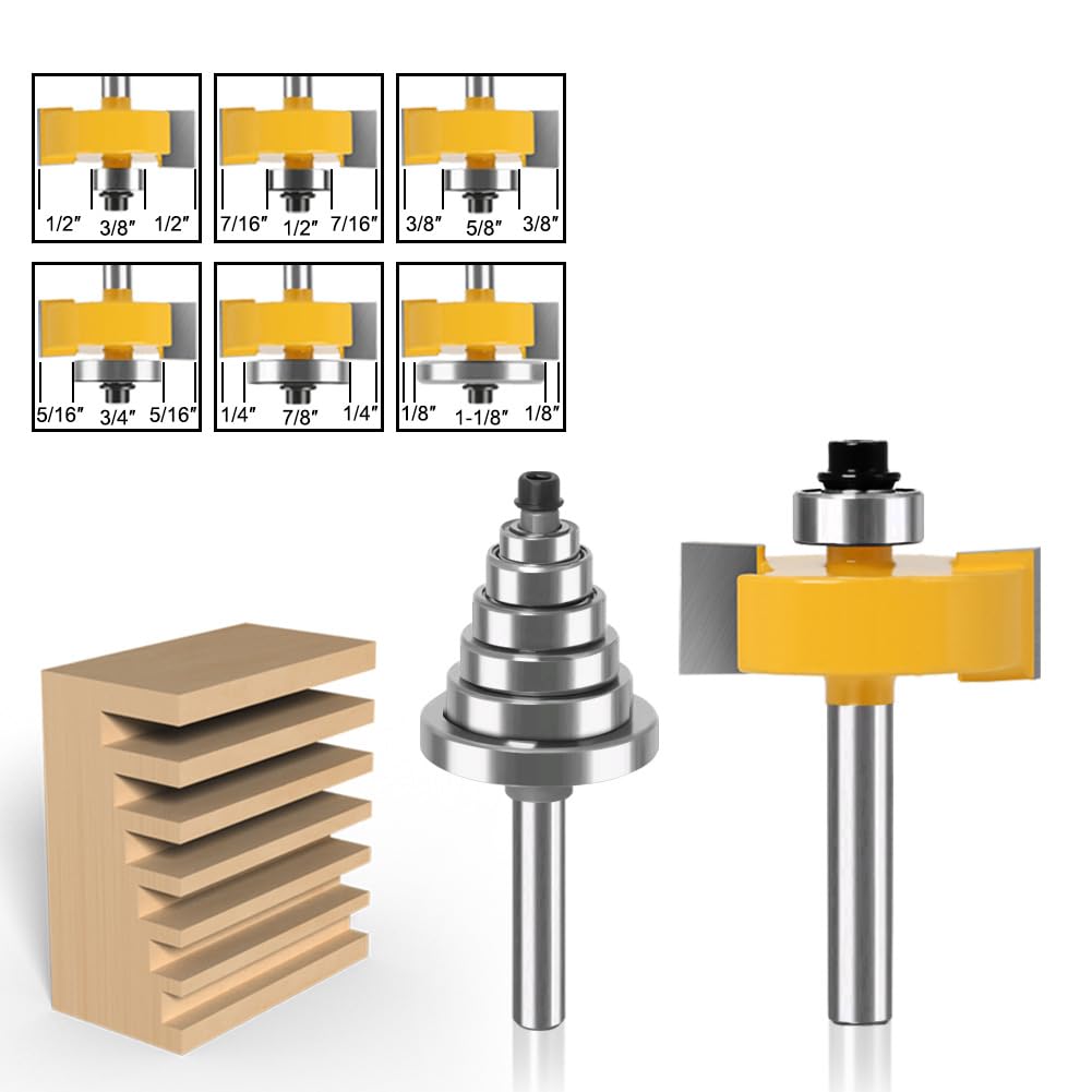 WSOOX rabbet bit with 3/8-inch cut height for versatile rabbets