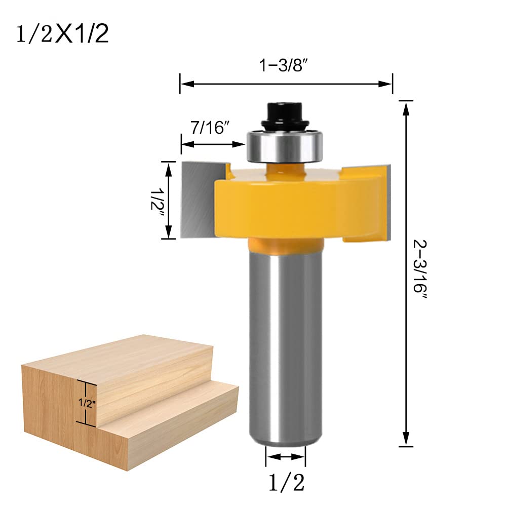 WSOOX teflon-coated rabbet bit reduces chip buildup during routing